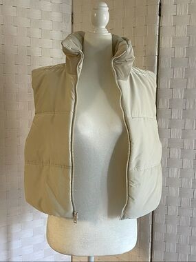 wild fable Cream Puffer Vest - Women's Jackets & Coats